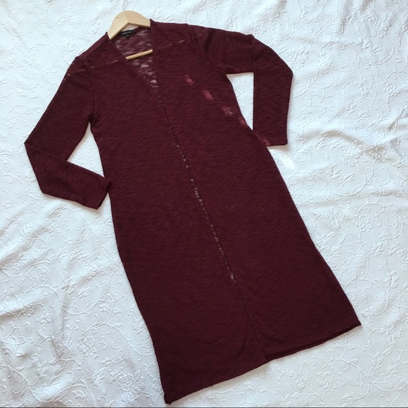 Reposh Burnt Maroon Vintage Long Line Cardigan - Picture 3 of 7
